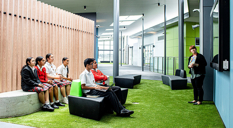 Outdoor learning spaces at St Clare’s Catholic High School Hassall Grove