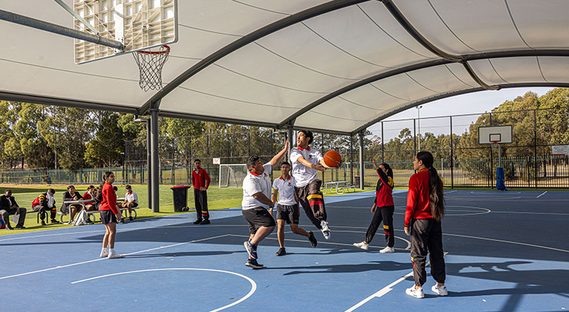 Basketball Court at St Clare’s Catholic High School Hassall Grove