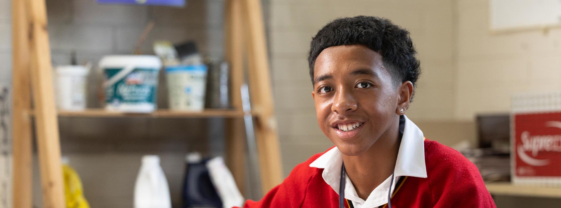 St Clare’s Hassall Grove student in art class