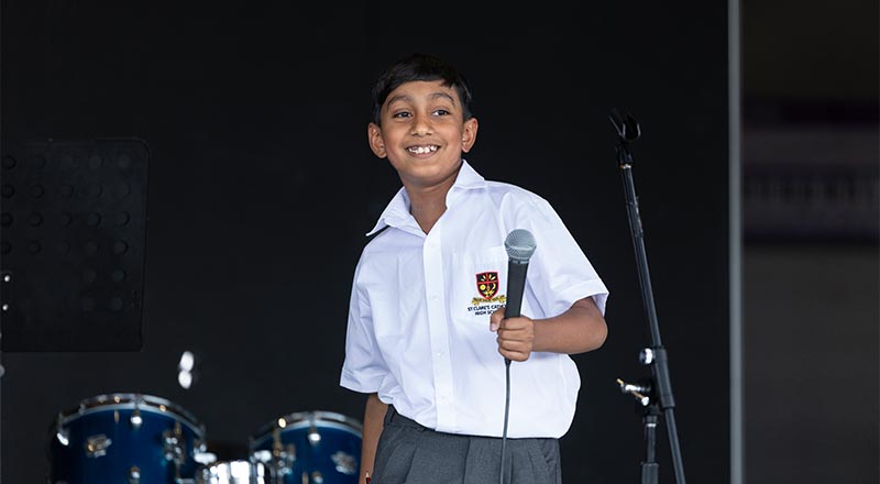 St Clare’s Hassall Grove student performing