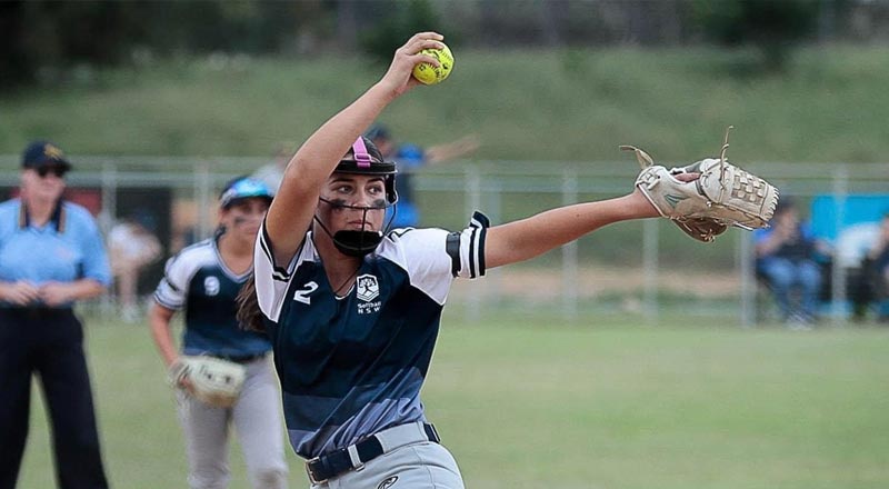 Charlotte Bedwell playing representative Softball