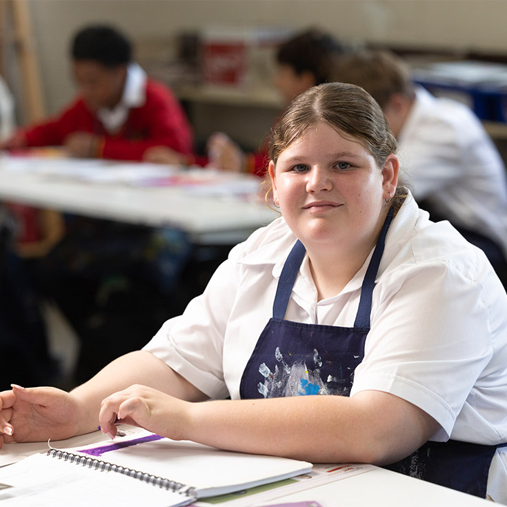 St Clare’s Hassall Grove students in art class