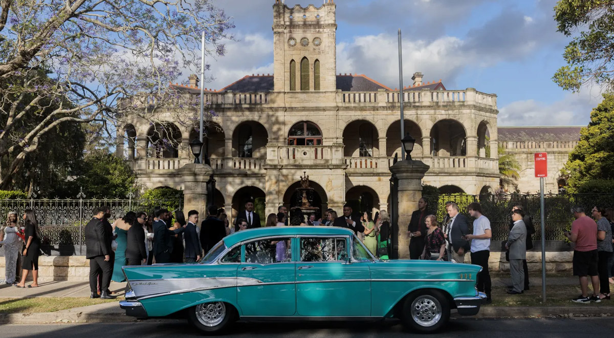 Year 12 students at St Clares High School gather at Curzon Hall for their Year 12 Formal on 18 November 2022